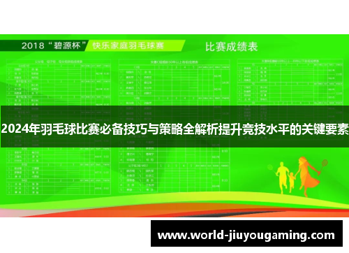 2024年羽毛球比赛必备技巧与策略全解析提升竞技水平的关键要素
